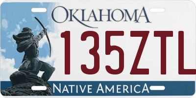 OK license plate 135ZTL