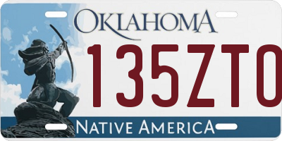 OK license plate 135ZTO