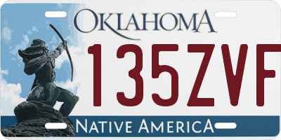 OK license plate 135ZVF