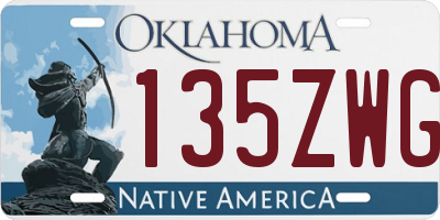 OK license plate 135ZWG