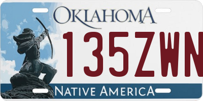 OK license plate 135ZWN