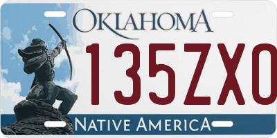 OK license plate 135ZXO