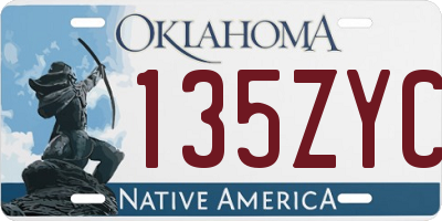 OK license plate 135ZYC