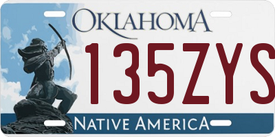 OK license plate 135ZYS