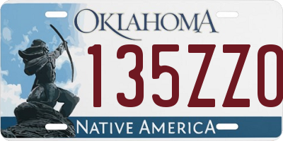 OK license plate 135ZZO