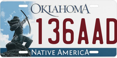 OK license plate 136AAD