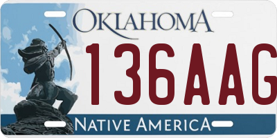 OK license plate 136AAG