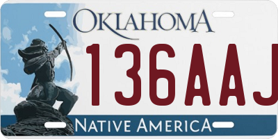 OK license plate 136AAJ