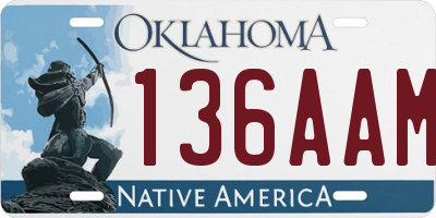 OK license plate 136AAM