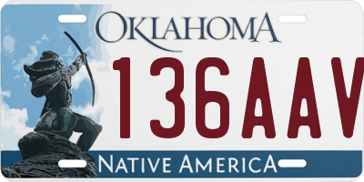 OK license plate 136AAV