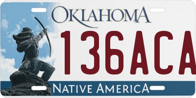 OK license plate 136ACA