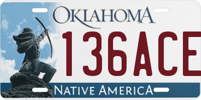 OK license plate 136ACE