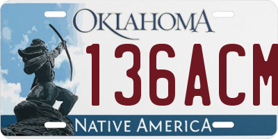 OK license plate 136ACM