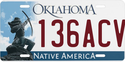 OK license plate 136ACV