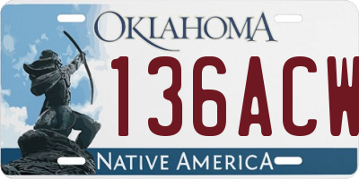 OK license plate 136ACW