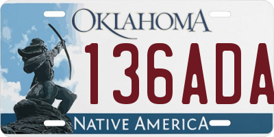 OK license plate 136ADA