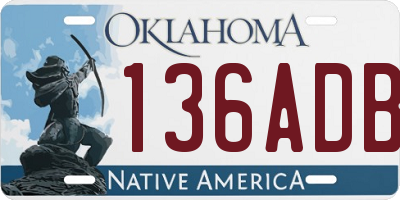 OK license plate 136ADB
