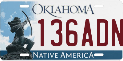 OK license plate 136ADN