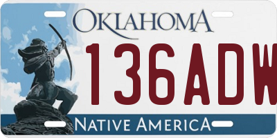 OK license plate 136ADW