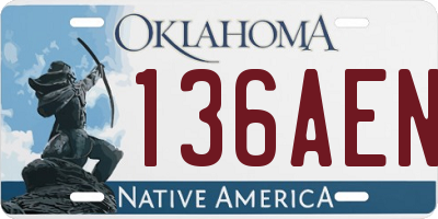 OK license plate 136AEN