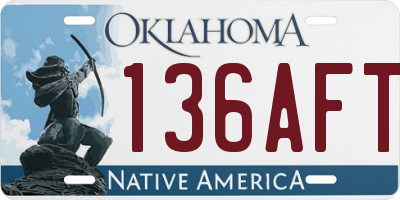 OK license plate 136AFT