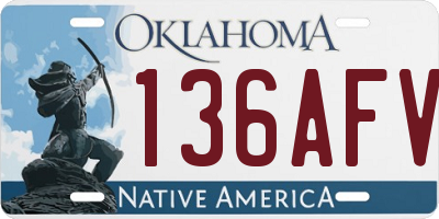 OK license plate 136AFV