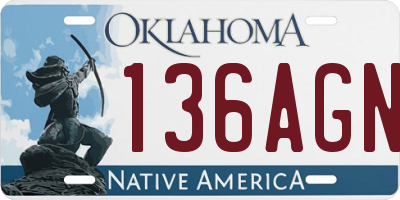 OK license plate 136AGN