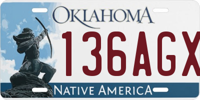 OK license plate 136AGX