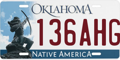 OK license plate 136AHG