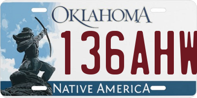 OK license plate 136AHW