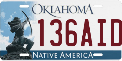 OK license plate 136AID