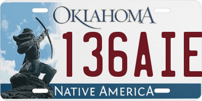 OK license plate 136AIE