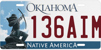 OK license plate 136AIM