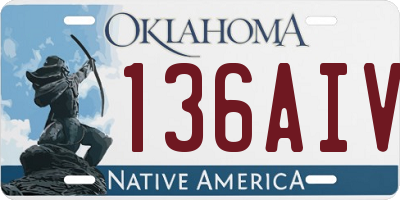 OK license plate 136AIV