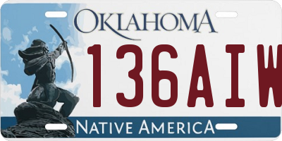 OK license plate 136AIW