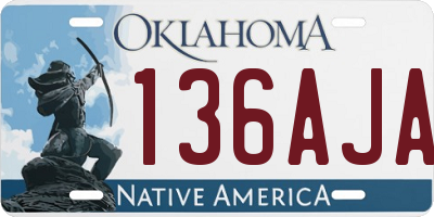 OK license plate 136AJA