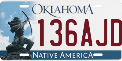 OK license plate 136AJD