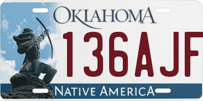 OK license plate 136AJF