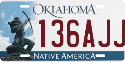 OK license plate 136AJJ