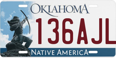 OK license plate 136AJL