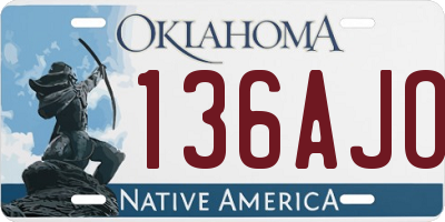 OK license plate 136AJO