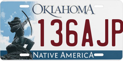 OK license plate 136AJP