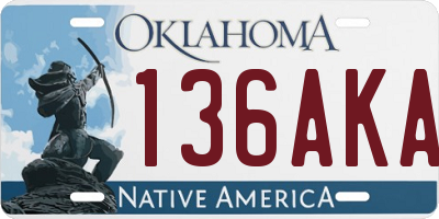 OK license plate 136AKA