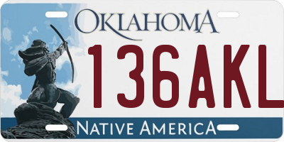 OK license plate 136AKL