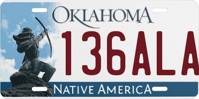 OK license plate 136ALA