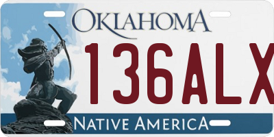 OK license plate 136ALX