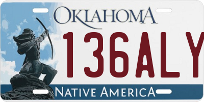 OK license plate 136ALY