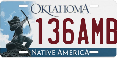 OK license plate 136AMB