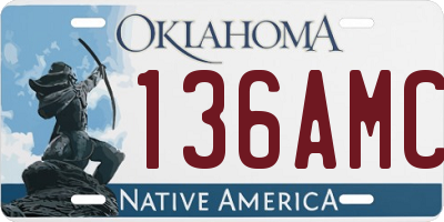 OK license plate 136AMC