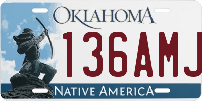 OK license plate 136AMJ